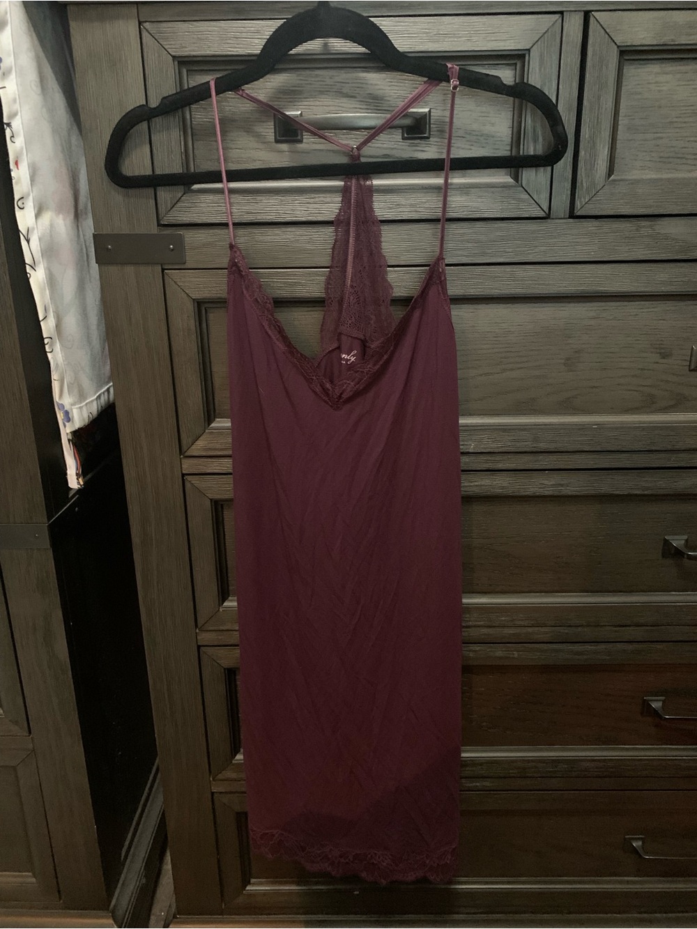 Victoria's Secret Plum Lace-Trimmed Chemise